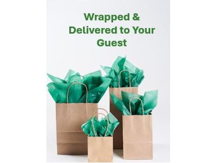 Gift wrapping with 3 craft bads and green tissue paper